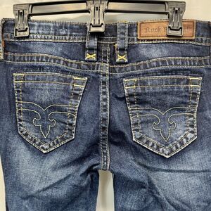 Rock Revival Anabela Skinny Jeans Womens 27 Low Rise Embroidered Y2K Fade Model